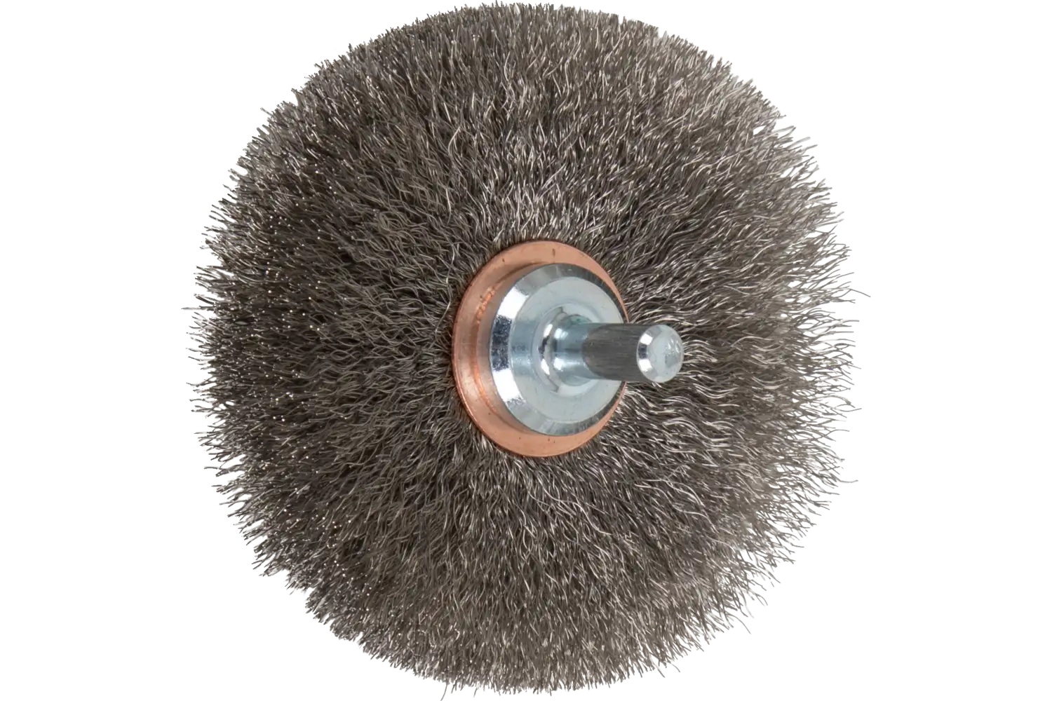 Picture of Pferd Crimped Wire Wheel Brush 3" Dia. .006 Stainless Steel 1/4" Shank